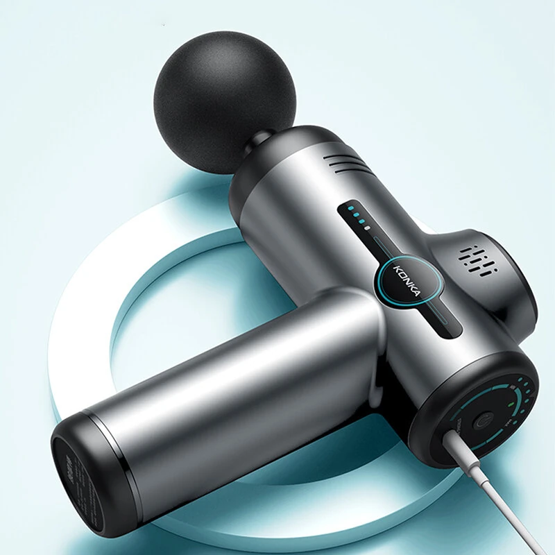 (image for) KONKA V1 Massage Gun 6 Speeds Adjustable Gear 6 Massage Heads 3200 rpm Fascia Gun Muscle Relaxation Brushed Motor